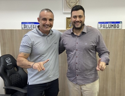 Vereador C&eacute;sar Oliva se encontra com Deputado Federal Delegado Palumbo