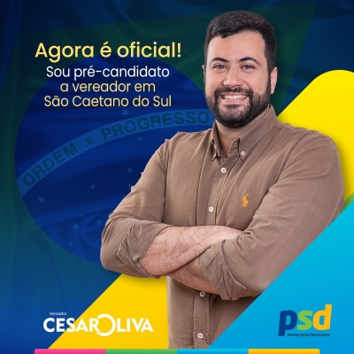 C&eacute;sar Oliva &eacute; homologado como candidato a vereador de S&atilde;o Caetano