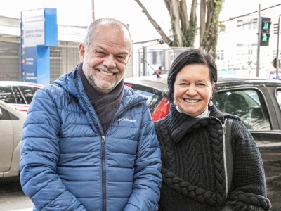 Prefeito Tite Campanella e a secretária de Saúde Adriana Berringer