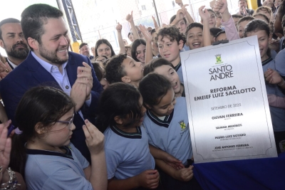 Santo Andr&eacute; entrega moderniza&ccedil;&atilde;o da Emeief Luiz Sacilotto no Jardim Alvorada