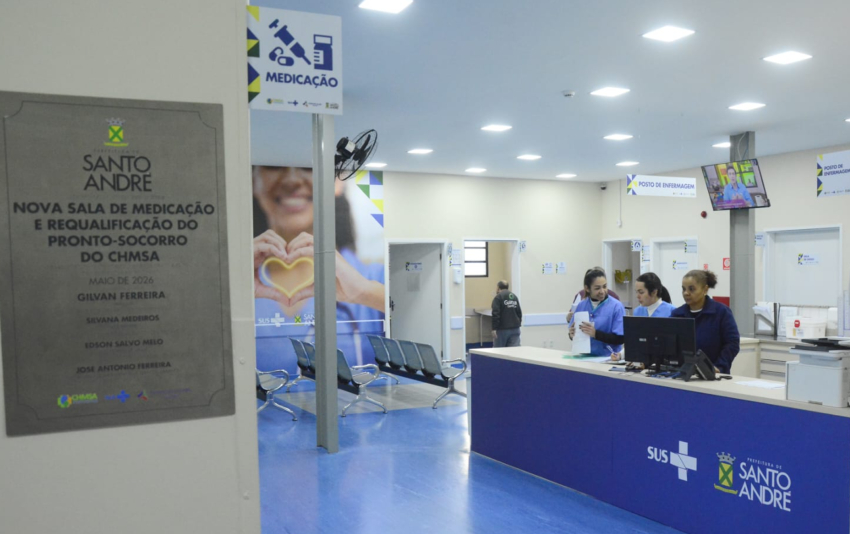 Santo André amplia atendimentos com nova sala de medicação e modernização do Pronto-Socorro do CHM