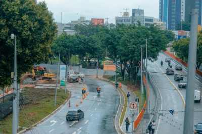 Obras do Viaduto Estaiado do Pa&ccedil;o promovem altera&ccedil;&otilde;es vi&aacute;rias no acesso da Avenida Pereira Barreto para a Rua Jurubatuba