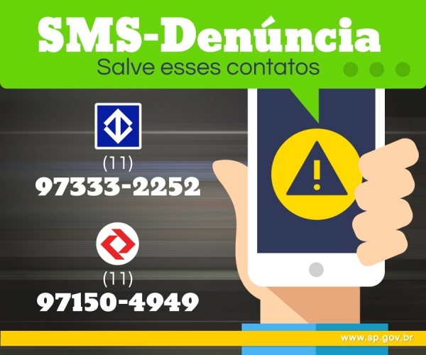 Metr&ocirc; e CPTM possuem canal de den&uacute;ncia por SMS