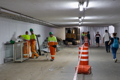 Obras do m&oacute;dulo 2 do Terminal Rodovi&aacute;rio Nicolau Delic avan&ccedil;am com acessibilidade na passagem de n&iacute;vel